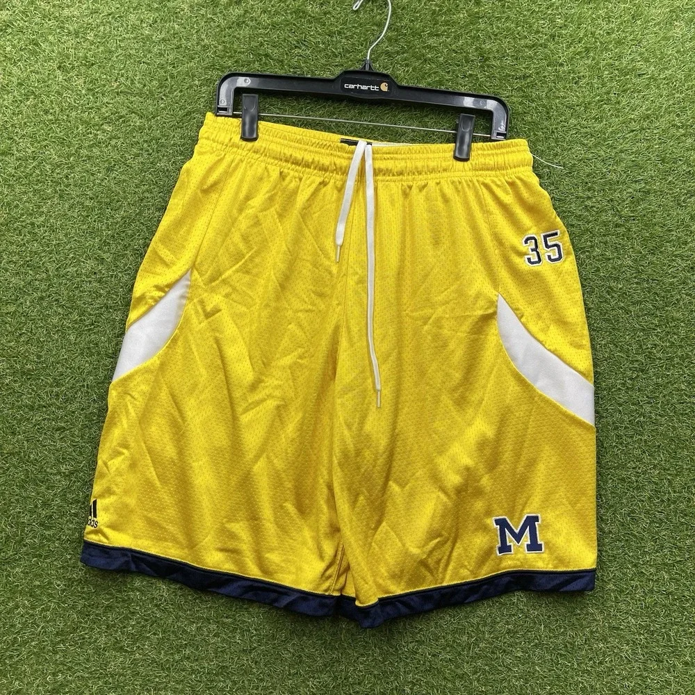 Michigan Wolverines Adidas Shorts Mens Large Team Issued Basketball Y2K